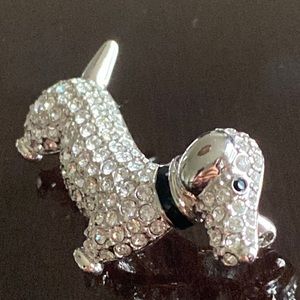 Attwood and Sawyer UK dachshund crystal brooch